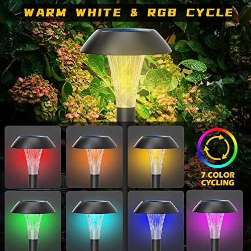 12 Paket RGB / Sıcak Beyaz Güneş dış mekan ışıkları Su Geçirmez güneş enerjili bahçe ışıkları Peyzaj Aydınlatma Yard